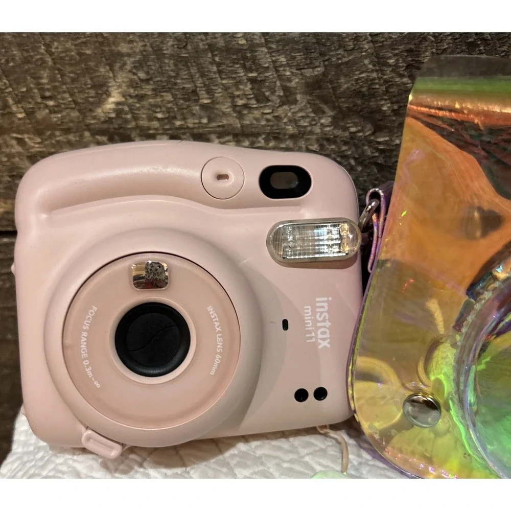 Fujifilm - instax mini 11 Instant Film Camera - Blush Pink-with cover/case